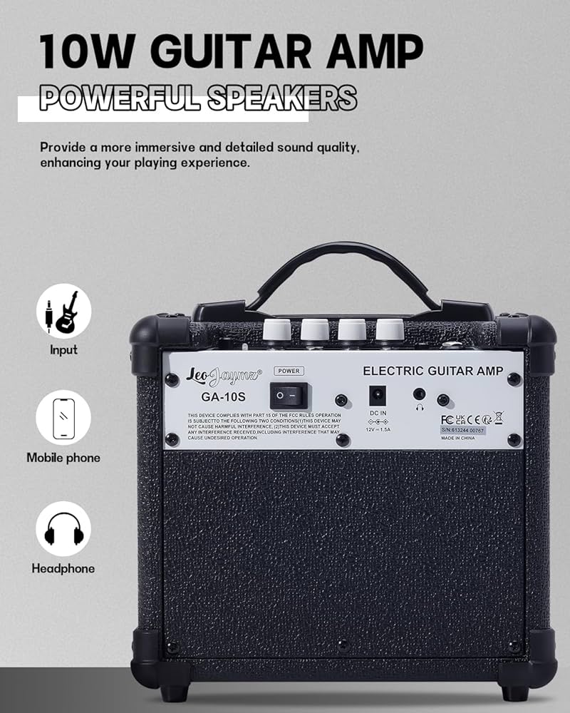 Amazon.com: Leo Jaymz 10W Electric Guitar Amplifier-Clean